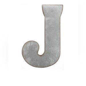 Rustic Galvanized Metal Letter "J”